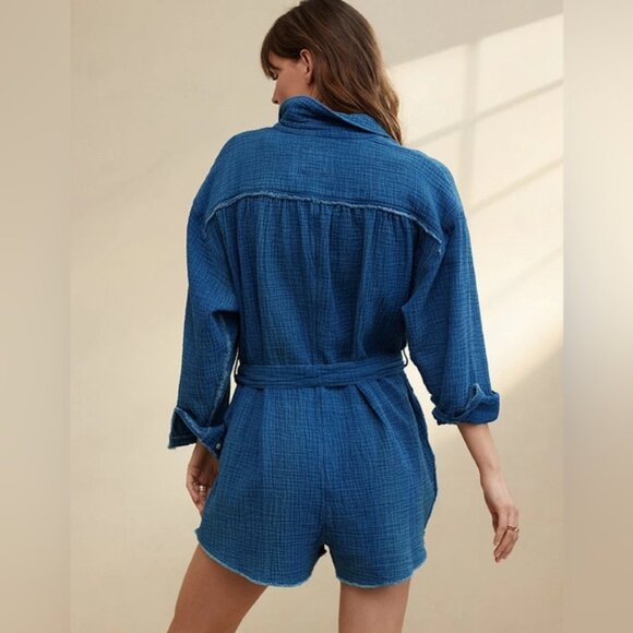 Aerie Gauzy Romper Size XL Missing Belt 100% Cotton - Picture 2 of 11